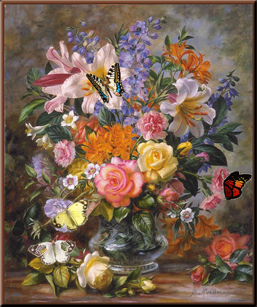 Бабочки летают вокруг цветов. Цветы картинки