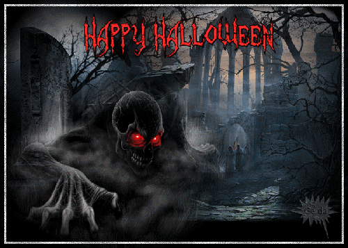 Хэллоуин открытка анимированная