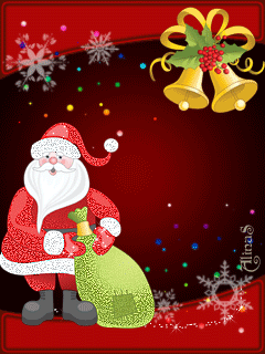 Санта-Клаус с подарками Новогодние анимашки на телефон