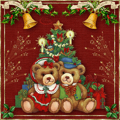 Рождественские мишки Рождество Христово открытки